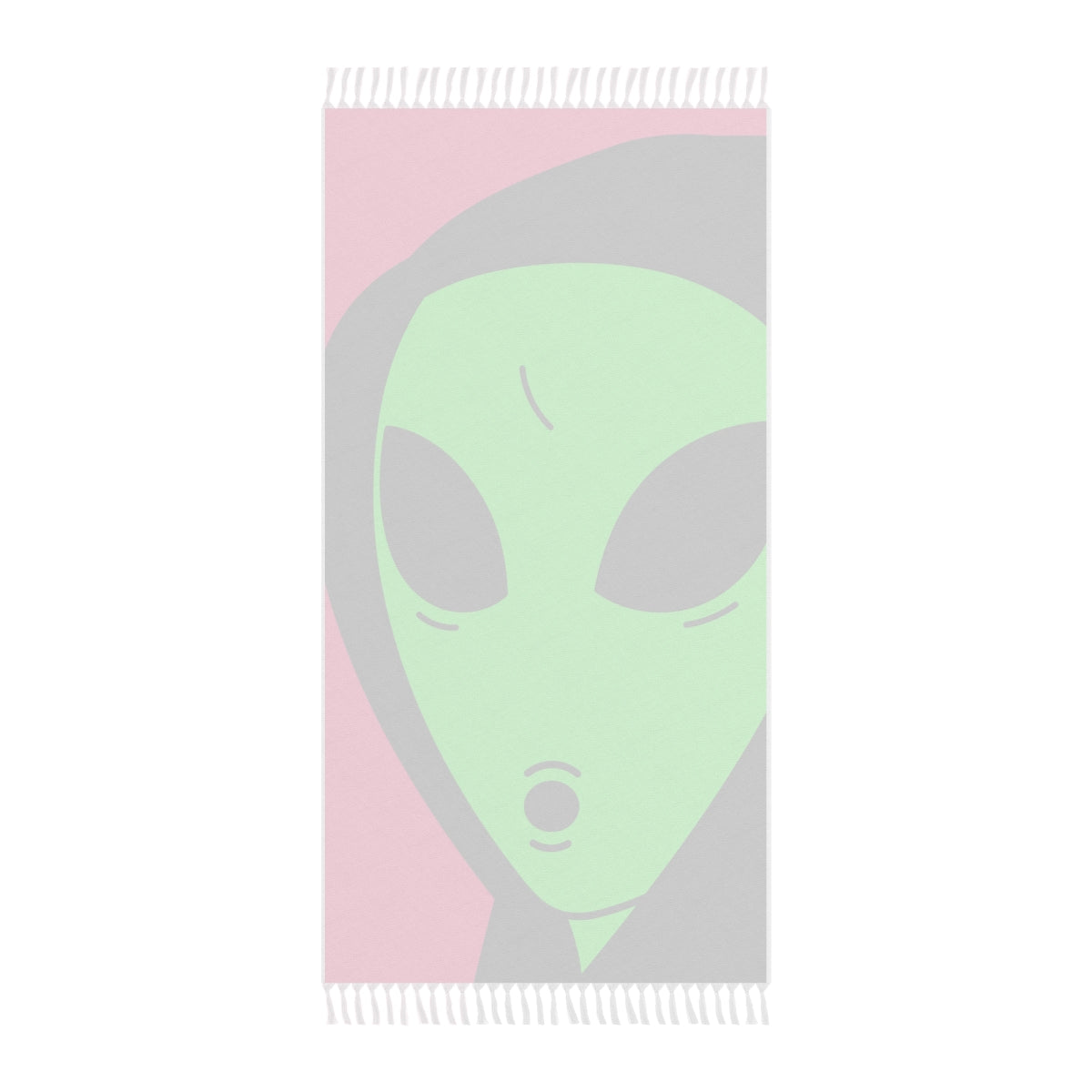 The Visitor Green Alien Black Hoodie Pink Background Boho Beach Cloth