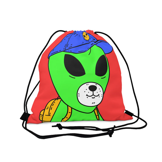 White Dog Bear Mouth Alien Green Visitor Yellow Backpack Blue Visi Hat Outdoor Drawstring Bag