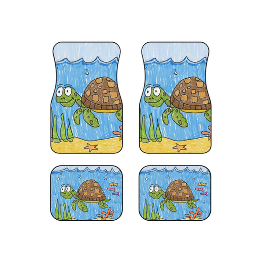 Sea Turtle Beach Sand Ocean Car Mats (Set of 4)