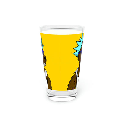 Spiky Blue Hair Cartoon Werewolve Wolf Pint Glass, 16oz