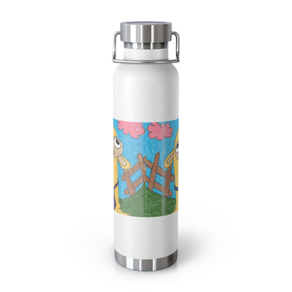 Llama Lovers: Heart and Animal Design Graphic Copper Vacuum Insulated Bottle, 22oz