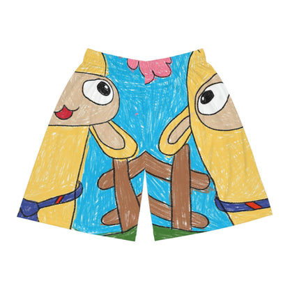 Llama Lovers: Heart and Animal Basketball Shorts (AOP)