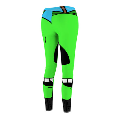 Green Apple Chipped tooth Visitor Smiling Women's Cut & Sew Casual Leggings (AOP)