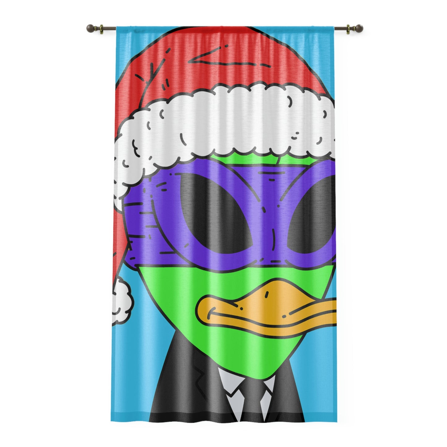 Santa Christmas Alien Visitor751 Window Curtain