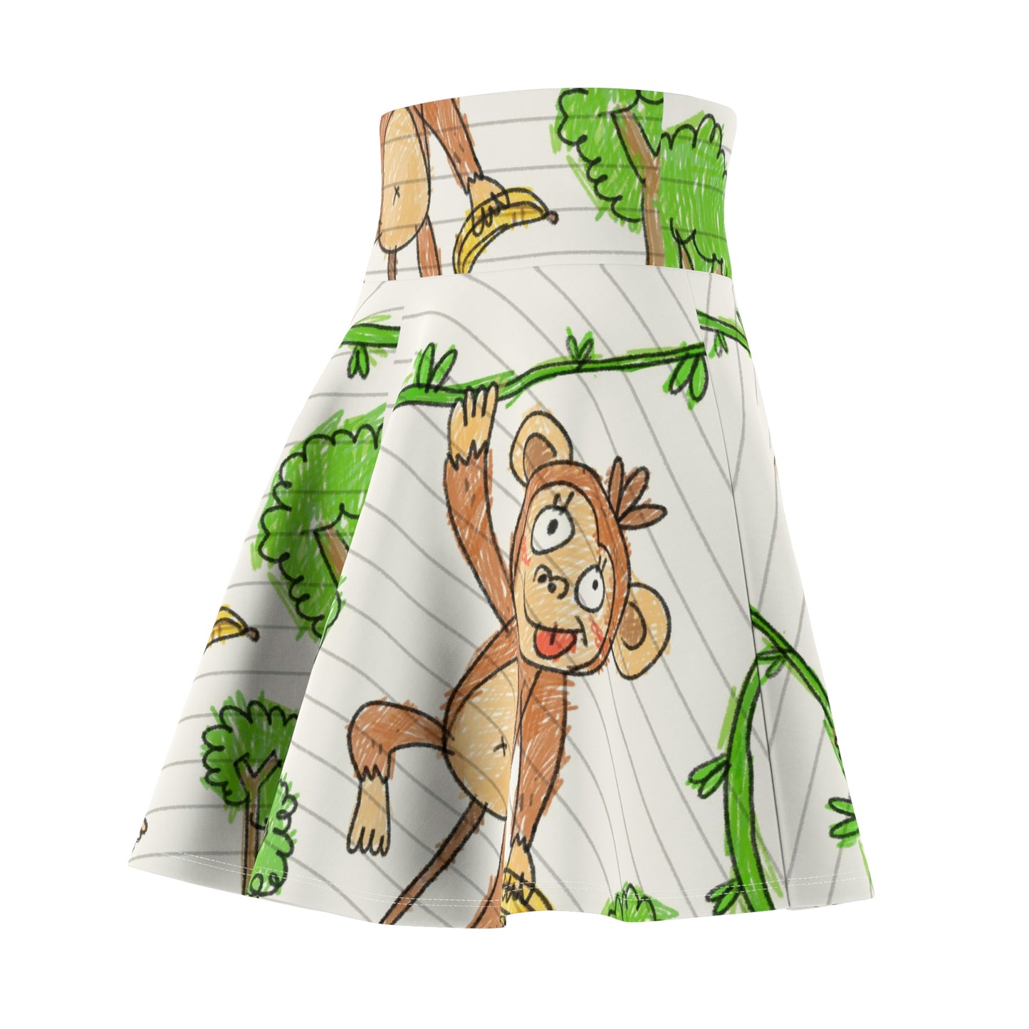 Graphic Monkey - Fun Zoo Clothing for Ape Lovers Women's Skater Skirt