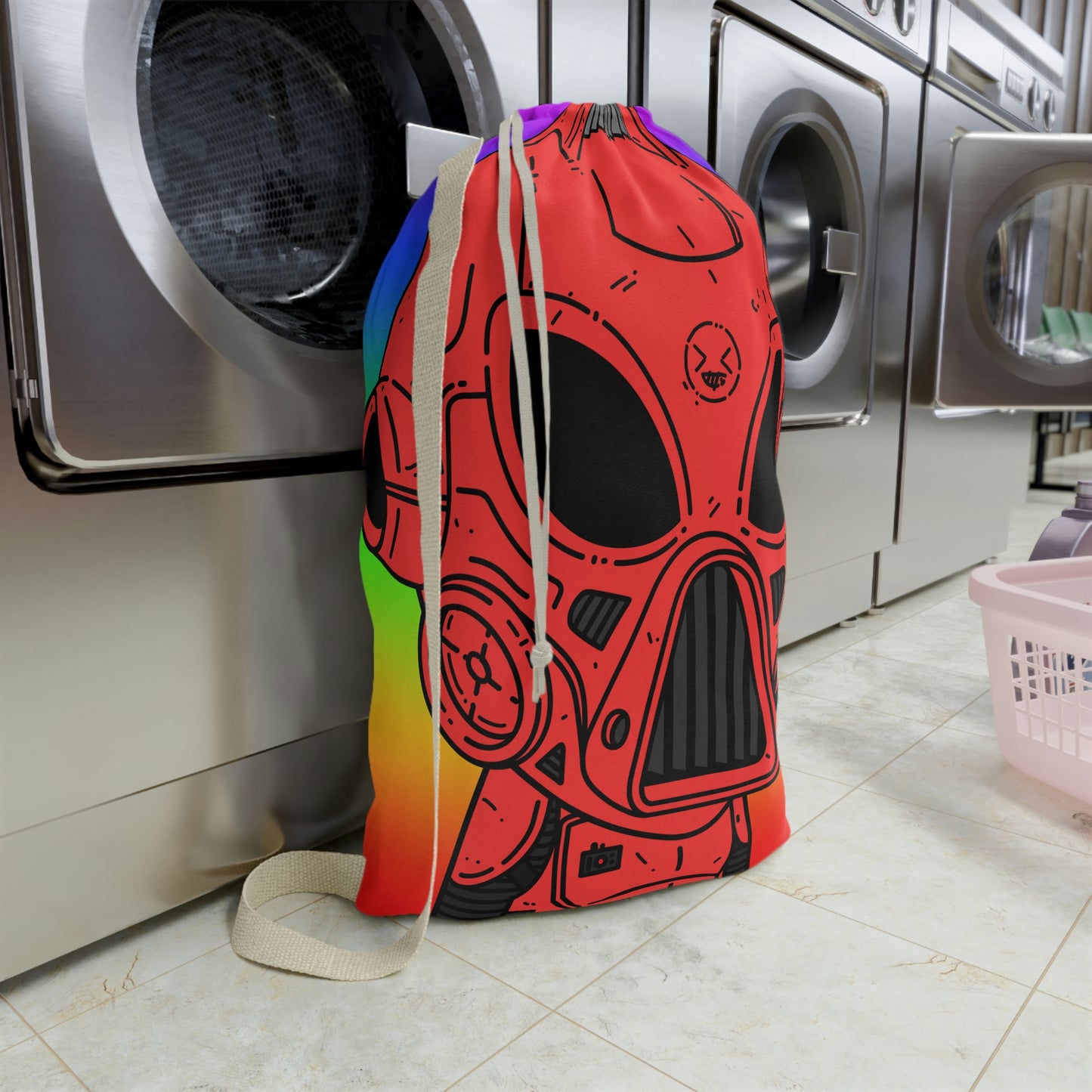 Pride Rainbow Robot Cyborg Alien Laundry Bag