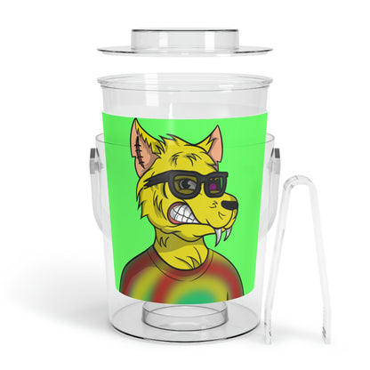 Wolve Cyborg Tie Dye Wolf Shirt Yellow Fur Cool Sun Glasses Ice Bucket with Tongs