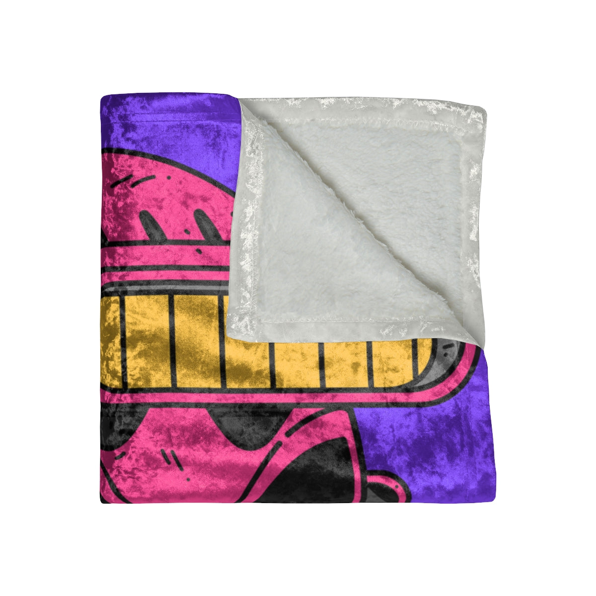 Armored Pink Future Alien Cyborg Machine Visitor Crushed Velvet Blanket - Visitor751