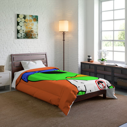 Anti Human Duck Visitor Green Alien Bed Comforter