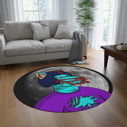 Foot Ball Full Moon American Werewolve Wolf Cyborg Round Rug