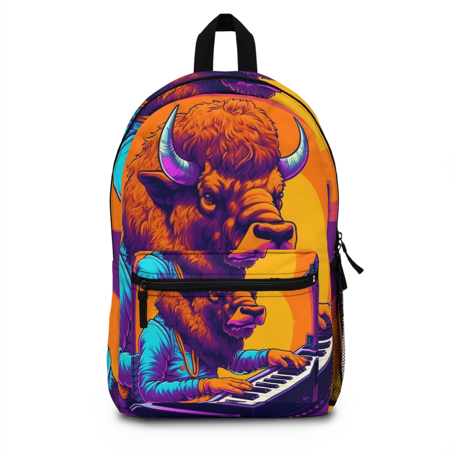 American Bison Buffalo PianoKeyboard Music Player Backpack