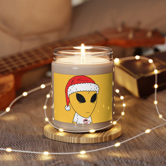 Alien Christmas Santa Space Character Holiday Winter Season Scented Soy Candle, 9oz