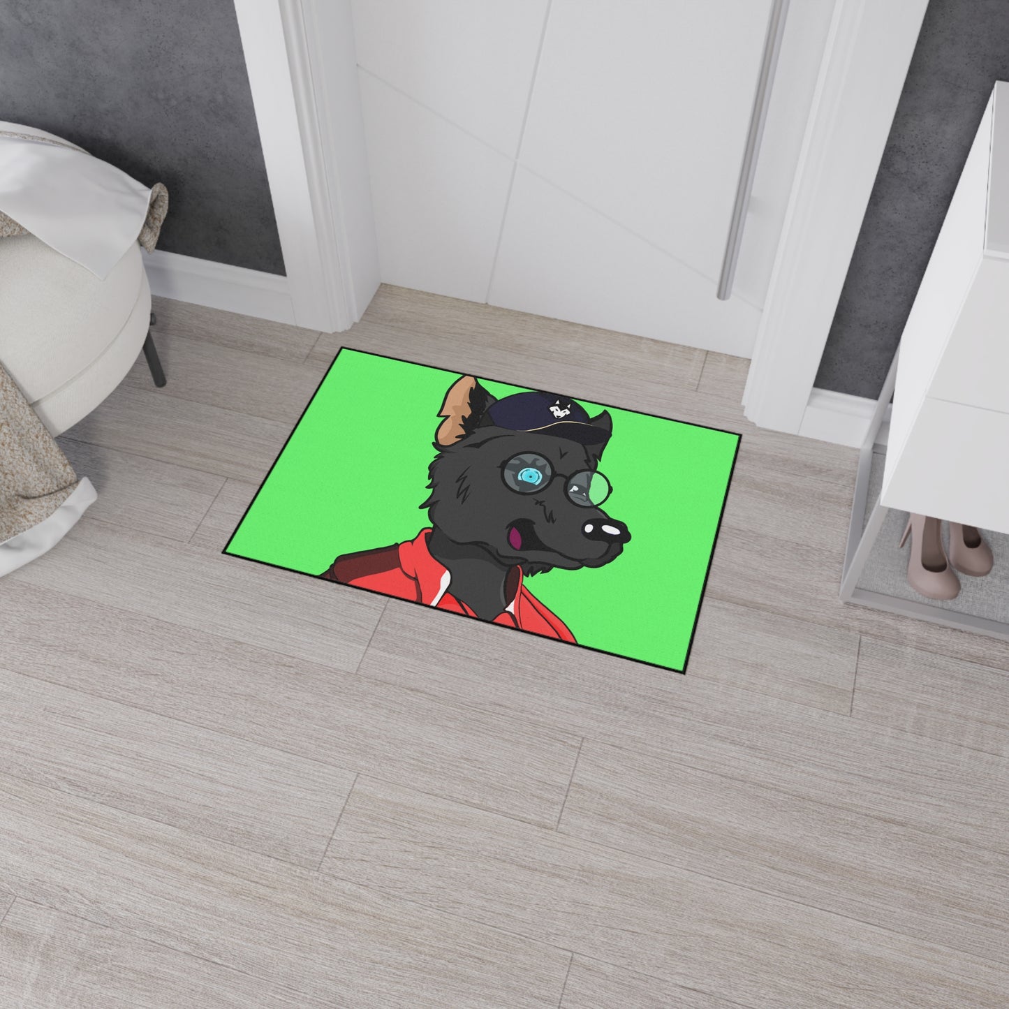 Sport Coach Character Cartoon Wolf Heavy Duty Floor Mat