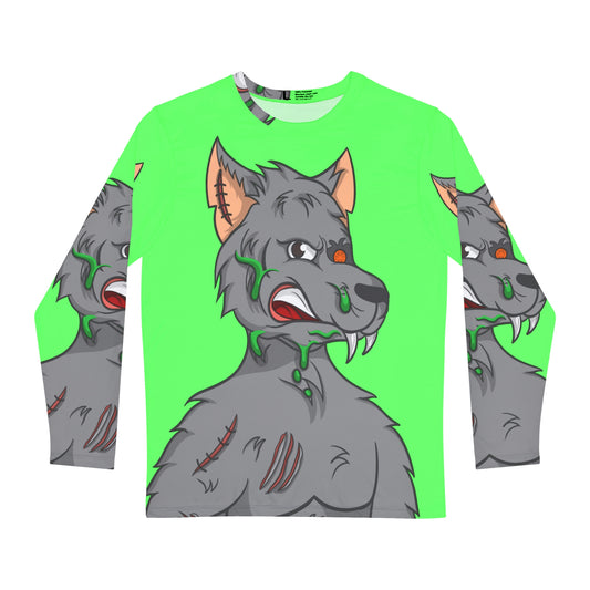 Wolf Grey Cyborg Animal Werewolve Men's Long Sleeve AOP Shirt