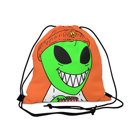 Big Smile Popcorn Green Visitor Peace Hat Outdoor Drawstring Bag