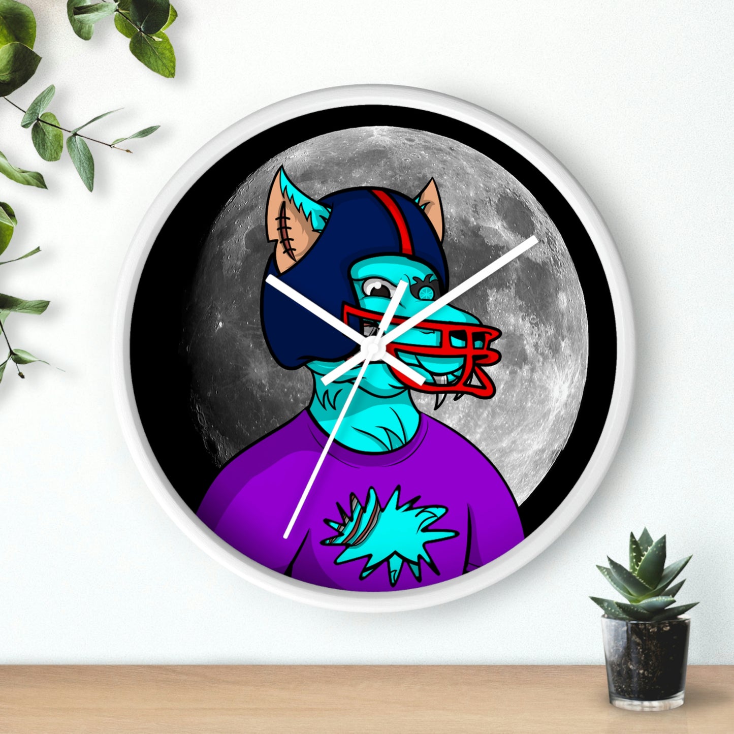 Foot Ball Full Moon American Werewolve Wolf Cyborg Wall clock