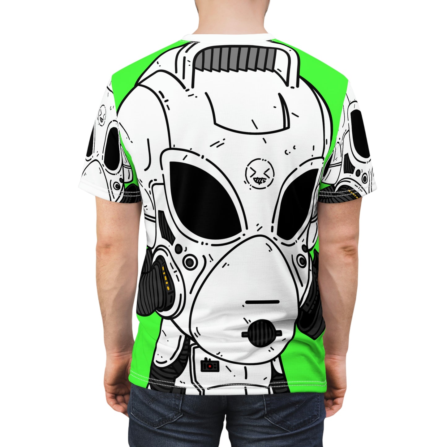 The Lol Visitor Alien Galactic Futuristic Robot Unisex AOP Cut & Sew Tee