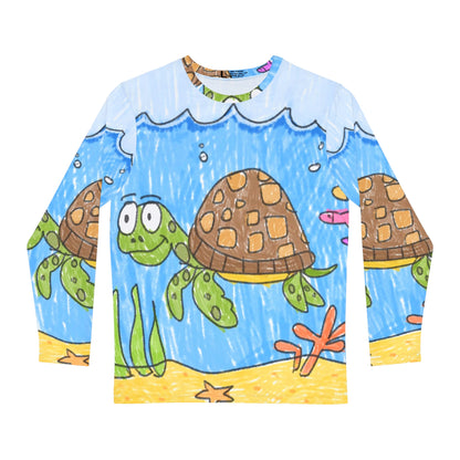 Sea Turtle Beach Sand Ocean Men's Long Sleeve AOP Shirt