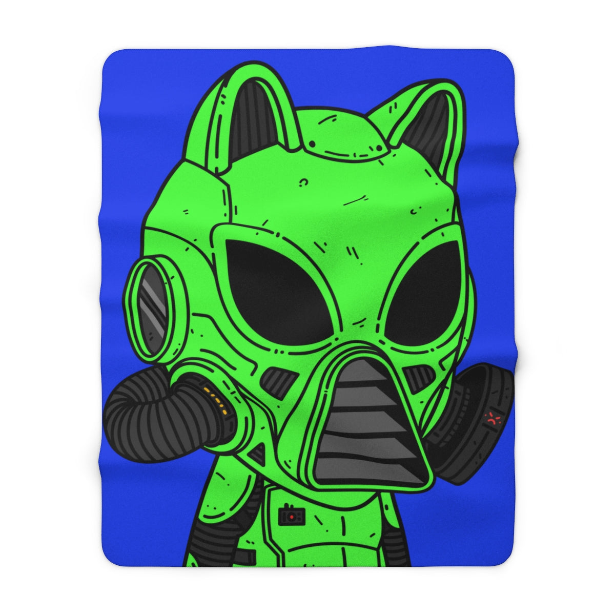 Armored Green Future Alien Cyborg Machine Visitor Sherpa Fleece Blanket