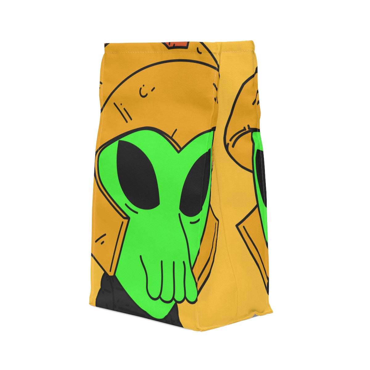 Green Spartan Helmet Alien Squid Mouth Visitor Polyester Lunch Bag