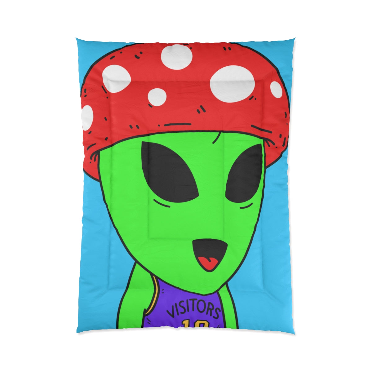 Red Mushroom Head Green Alien Purple Visi sport Jersey Visitor Bed Comforter