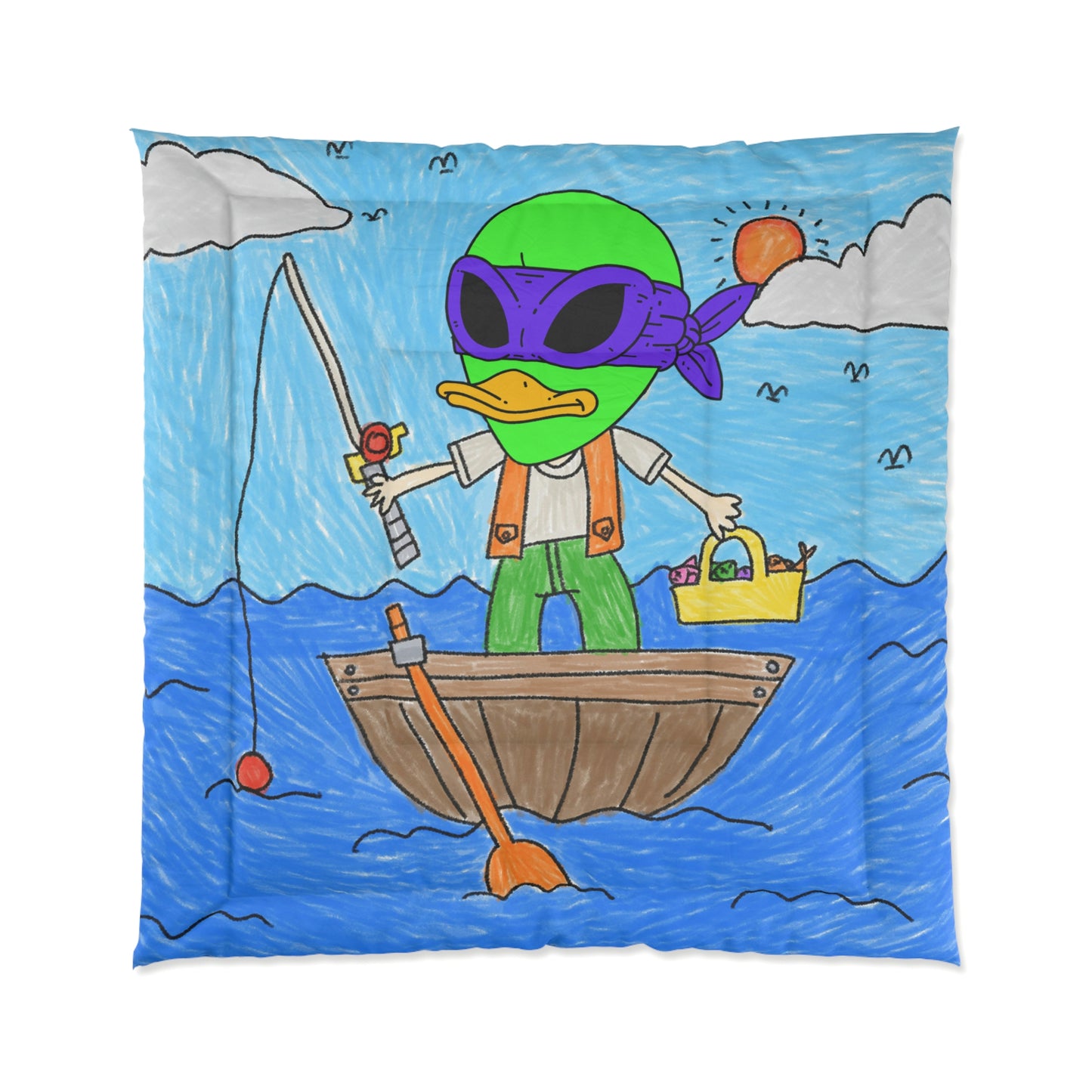 Fishy Alien Fish Catcher Visitor 751 Fishing Comforter