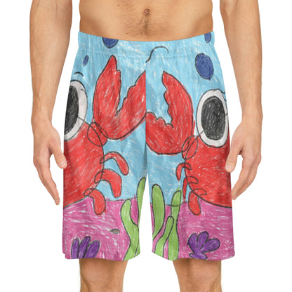 Pantalones cortos de baloncesto Sea Lovers con estampado de cangrejo langosta (AOP) 