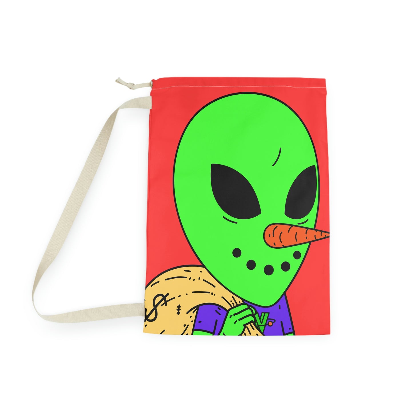 Bolsa para guardar dinero, muñeco de nieve, verde, visitante, extraterrestre, bolsa para la colada 