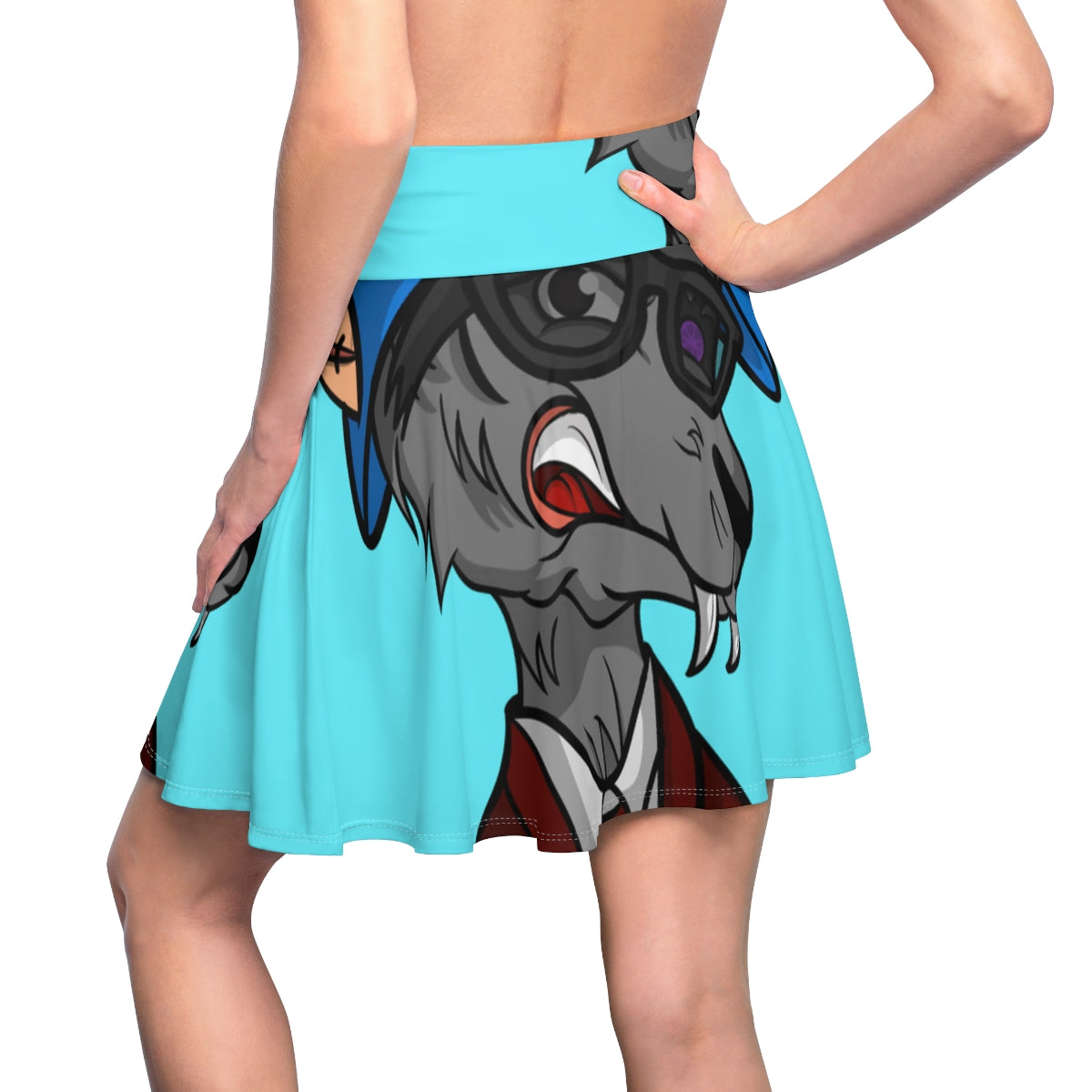 Maroon Business Suit Werewolf Women's Skater Skirt