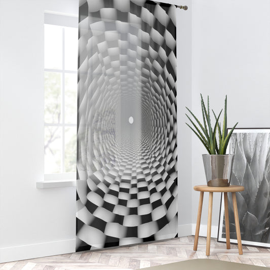 3D Optical Illusion Vortex Bottomless Hole design Window Curtain