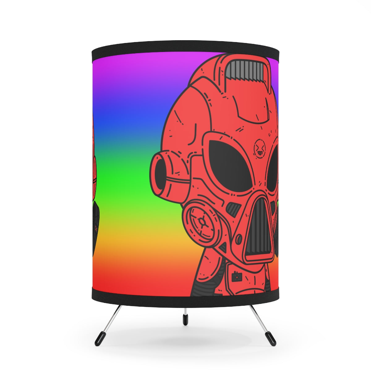 Peace Pride Visitor Alien Robot Cyborg Tripod Lamp with High-Res Printed Shade, US\CA plug