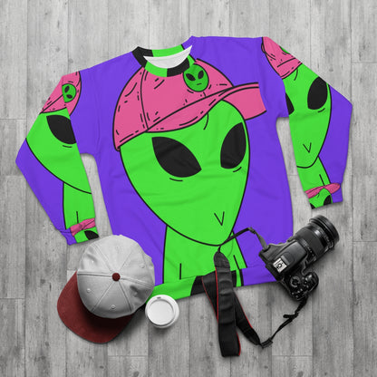 Sudadera unisex Happy Alien Gleeful Visitor AOP 