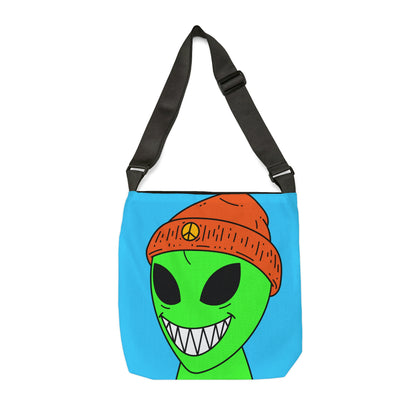 Peace Alien Visitor Adjustable Tote Bag (AOP)