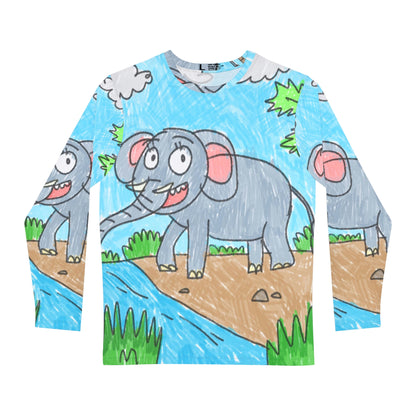 Elefante Elephant King Safari Animal Men's Long Sleeve AOP Shirt