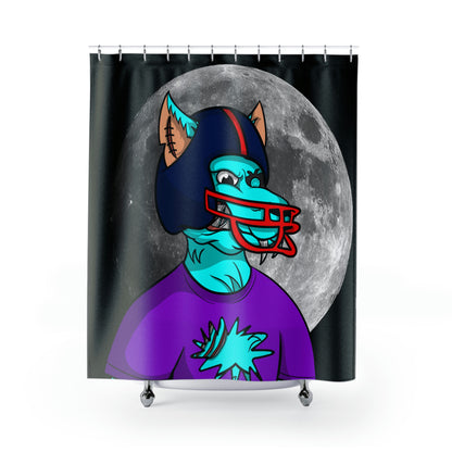 Foot Ball Full Moon American Werewolve Wolf Cyborg Shower Curtains