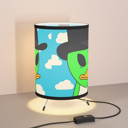 The Visitors Green Alien Duck Black Top Hat Tripod Lamp with High-Res Printed Shade, US\CA plug