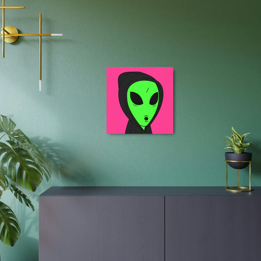 Anonymous Anon Alien Visitor Metal Art Sign