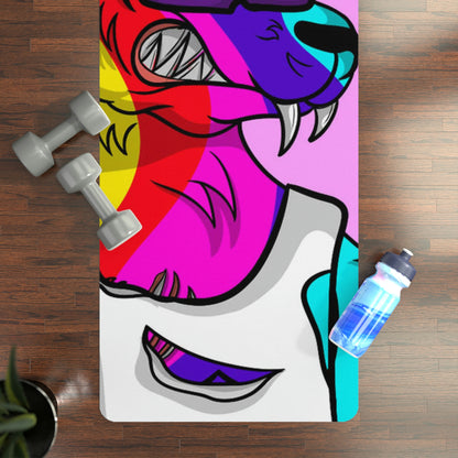 Rainbow Wolf Fur Cyborg Wolve Rubber Yoga Mat