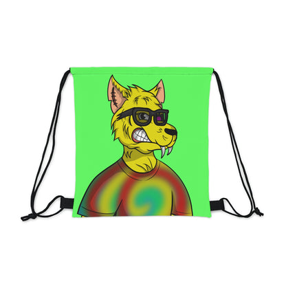 Wolve Cyborg Tie Dye Wolf Shirt Yellow Fur Cool Sun Glasses Outdoor Drawstring Bag