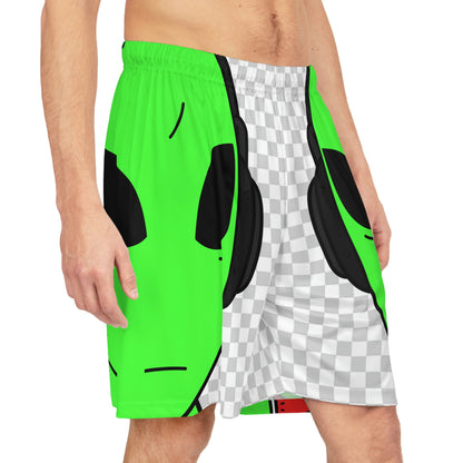 Alien Music Headphone Podcast Character Visitor Basketball Shorts