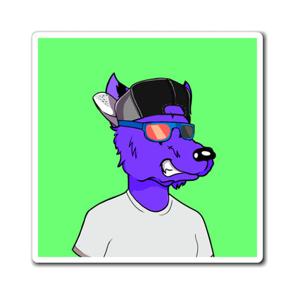 Cyborg Wolf Purple Fur Werewolve Magnets