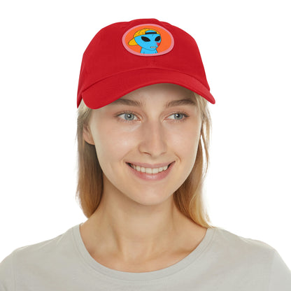 Blue Blood Alien Visitor Dad Hat with Leather Patch (Round)