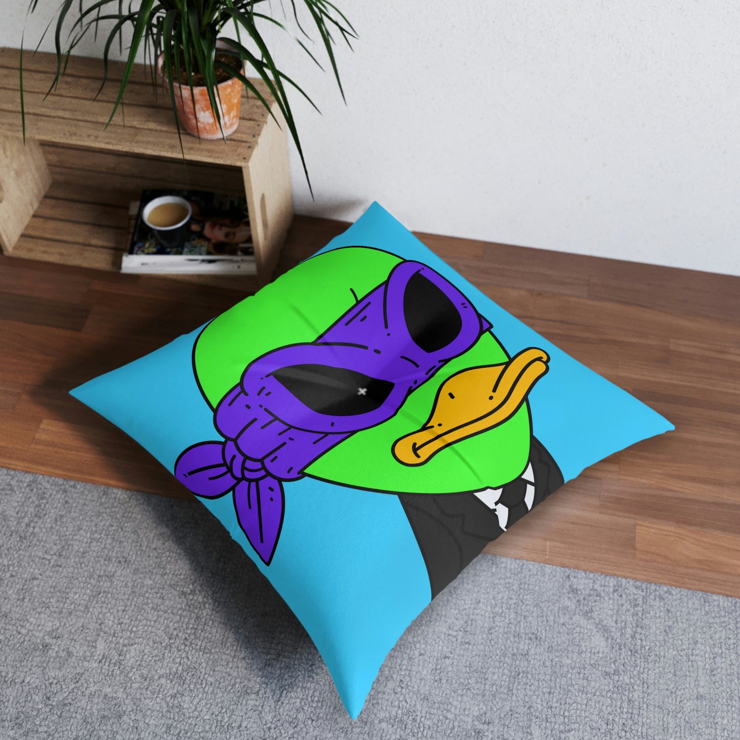 Alien Visitor 751 Tufted Floor Pillow, Square