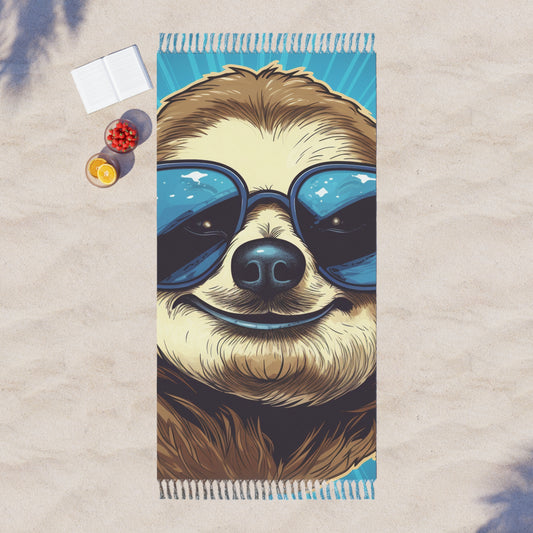 Retro Space Sloth Animal Design Boho Beach Cloth