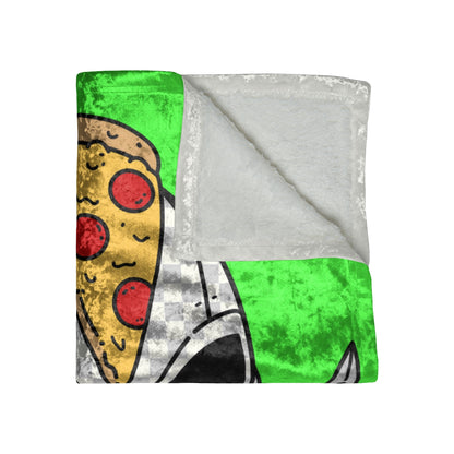 Knive Peppe Pizza Viz Wiz Armored White Future Alien Cyborg Machine Visitor Crushed Velvet Blanket - Visitor751