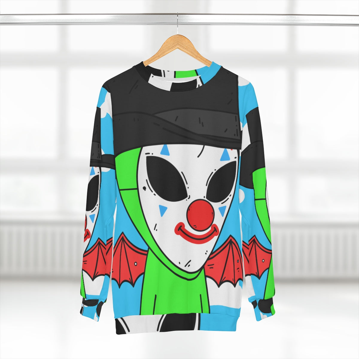 Colorful Alien Character Cartoon Flying Cloud AOP Unisex Sweatshirt