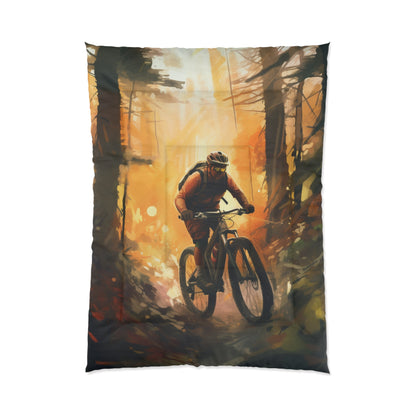 Mountain Bike Adventure - Forest Trail Graphic Comforter