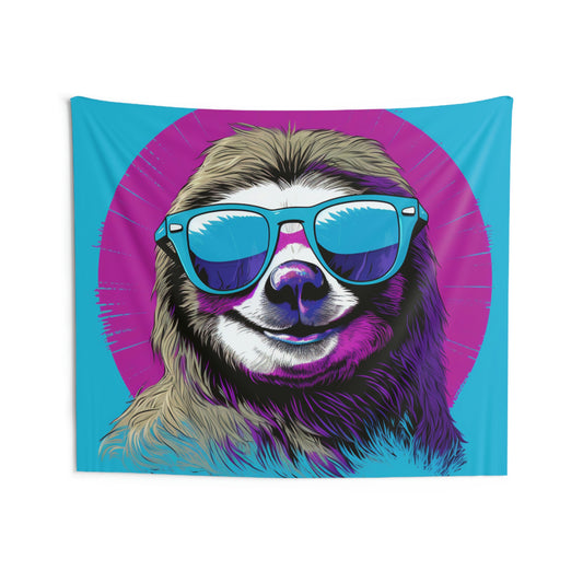 Galactic Sloth Retro-Inspired Animal Indoor Wall Tapestries