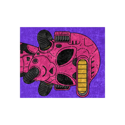 Armored Pink Future Alien Cyborg Machine Visitor Crushed Velvet Blanket - Visitor751