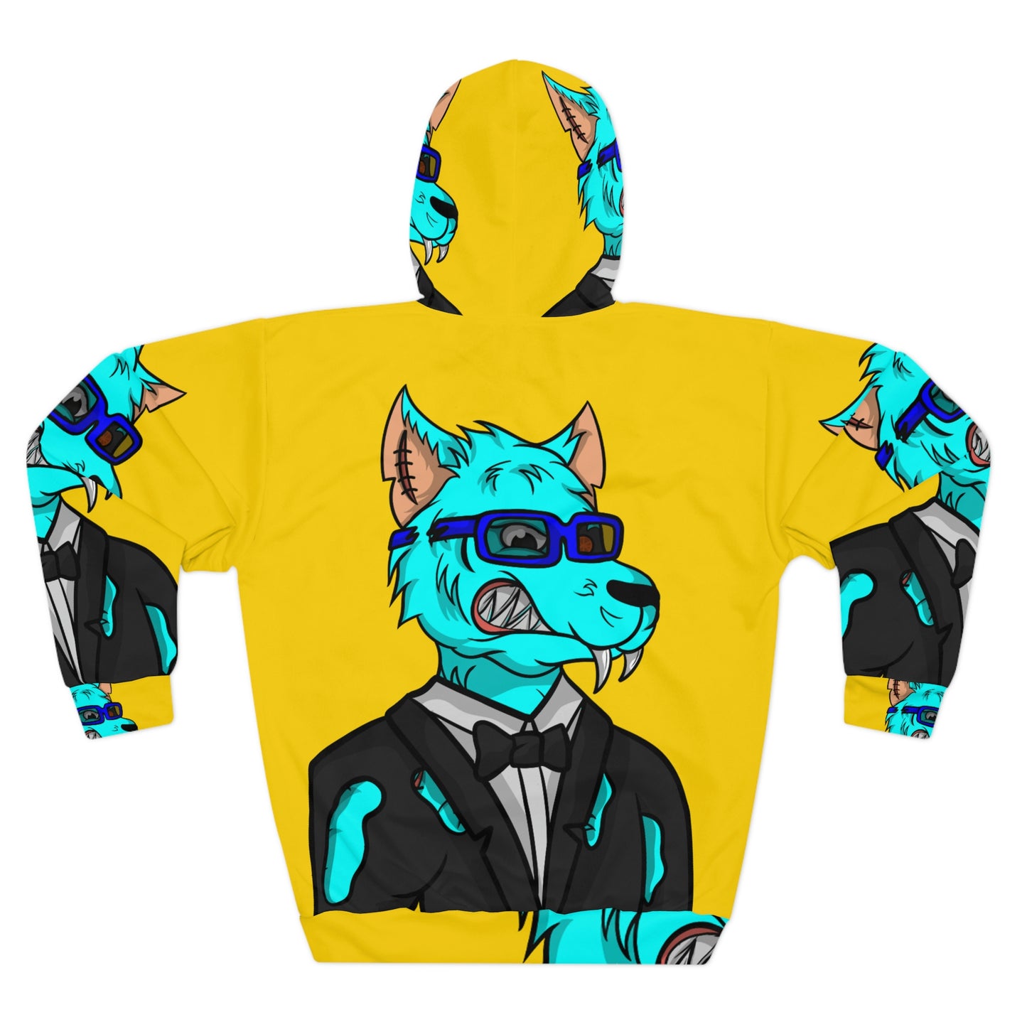 Animal Wolve Werewolf Fancy Aqua Fur Cyborg AOP Unisex Pullover Hoodie